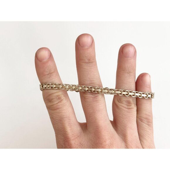 Sterling Silver flat chainlink Lobster Claw 925 Vintage Minimalist Bracelet - 7" - Picture 14 of 14